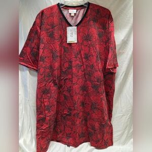Lularoe maroon floral v-neck "Devin"